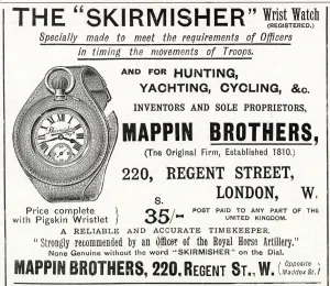 Advertisements Prints: Mappin Brothers Skirmisher wrist watch advertisement