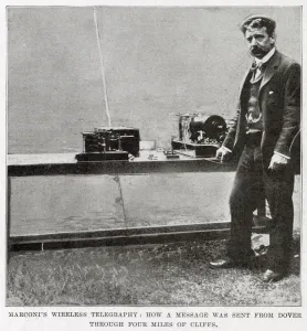 1899 Prints: Marconis wireless telegraph message, Dover 1899