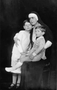 Romania Prints: Marie of Romania with her grandsons