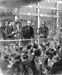 1881 Prints: The Marquis of Salisbury addressing the Conservative Associa