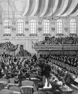 1881 Prints: The Marquis of Salisbury addressing the Ulster Hall, 1893