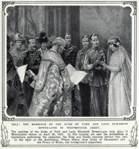 1923 Prints: Marriage of Duke of York and Lady Elizabeth Bowes-Lyon 1923