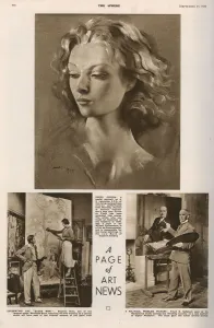 Nov17 Prints: Mary Adshead working on mural for the Queen Mary liner