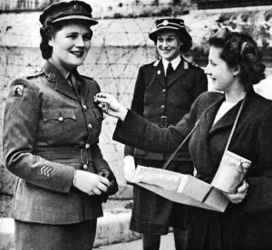 Seller Prints: Mary Churchill supporting Russian flag day, 1944