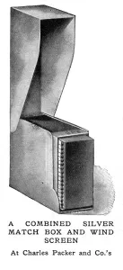 Accessories Prints: Match box with wind screen, World War One