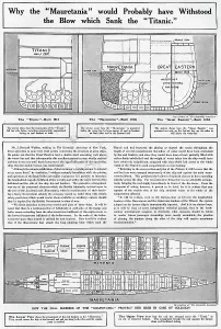 Ship Prints: Why the Mauretania would probably have withstood the blow which sank the Titanic