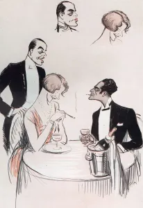 Caricature Prints: Maurice & Leonora Hughes at Biarritz by Sem
