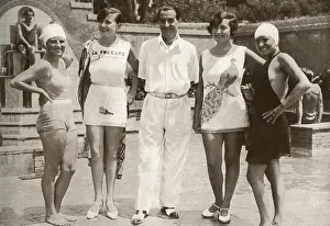 Swimsuit Prints: Max Dearly with bathing costume winners, French Riviera