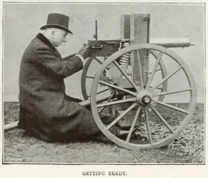 Stevens Prints: Maxim and his machine gun