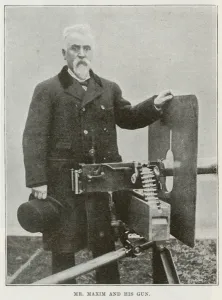 Stevens Prints: Maxim and his machine gun