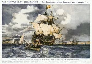 Atlantic Prints: The Mayflower setting out from Plymouth