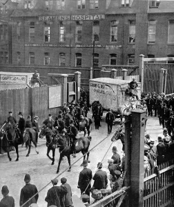Dock Prints: Meat vans leaving the docks during strike