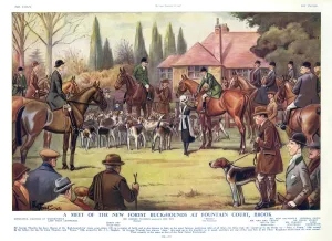 Knight Prints: A Meet of the New Forest Buck-Hounds at Fountain Court, Broo