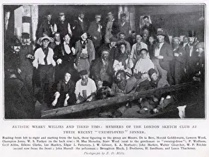Parties Prints: Members of the London Sketch Club in costume for an unemployed supper in 1905