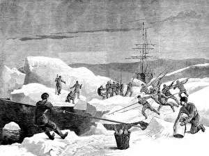 Cutting Prints: Men of the British Arctic Expedition cutting a channel throu
