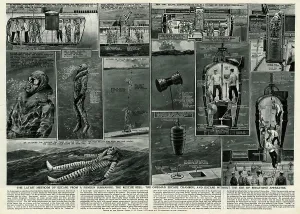 Goggles Prints: Methods of escape from submarine by G. H. Davis