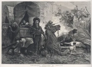 Americans Prints: MIGRANT SETTLERS ATTACKD
