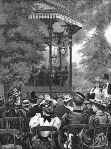 Musicians Prints: Military musicians - Hyde Park bandstand, 1895
