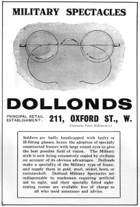 Glasses Prints: Military spectacles by Dollands, WW1
