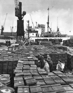 1955 Prints: Millwall Docks, London