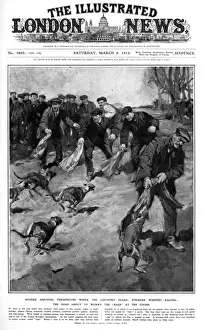 Miners Prints: Miners racing whippets, Illustrated London News front cover