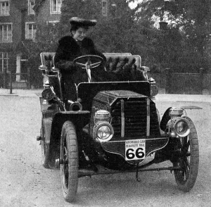 Dorothy Prints: Miss Dorothy Levitt & 12h. p. Gladiator car