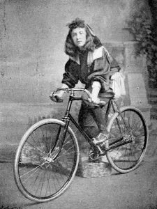 Hutton Prints: Miss Hutton on her Bicycle, 1895