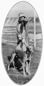 Golden Prints: Miss Isabel Jeans with her greyhound