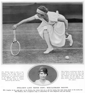 Racquet Prints: Miss Kathleen McKane, tennis player