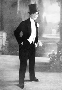 Berlin Prints: Miss Madge Lessing as a modern dandy 1910