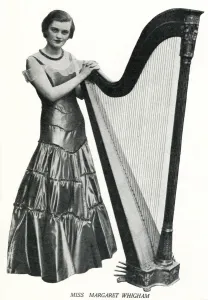 Argyll Prints: Miss Margaret Whigham with her harp