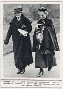 College Prints: Miss Mary McSwiney and Hon. Albinia Brodrick expelled