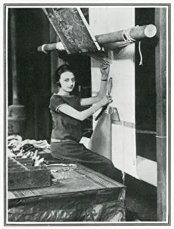 Works Prints: Mlle. Loger, first girl to enter world-famous Gobelin works