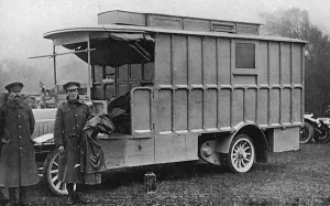 Laboratory Prints: Mobile bacteriological laboratory, RAMC officers in France