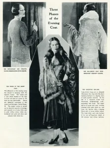 Wrap Prints: Models wearing evening coats 1929