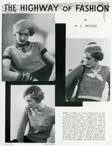 Wool Prints: Models wearing fashionable jerseys 1933