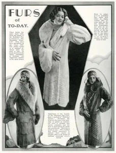 Buttons Prints: Models wearing furs 1929