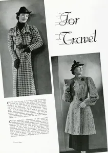 Tweed Prints: Models wearing travel coats 1937