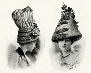 Millinery Prints: Modish skipping skyward toque hats 1912