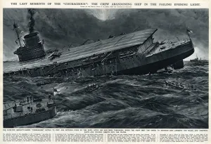 Lifeboats Prints: Last moments of HMS Courageous by G. H. Davis
