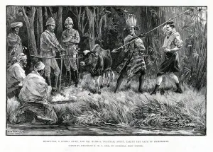 Friendship Prints: Mompunga, a Lushai chief, and Mr. Murray, political agent, taking the oath of friendship