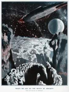 Science Prints: When we go to the moon by rocket - 1929 vision of space
