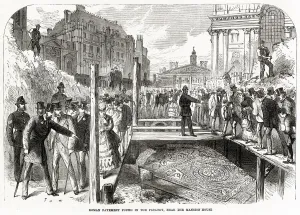 Discovery Prints: Mosaic pavement at Bucklersbury, London 1869