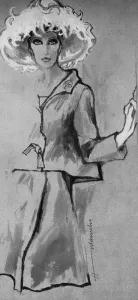 Sophistication Prints: Mother of the Bride outfit drawn by Barbara Hulanicki