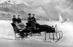Us A Prints: A Motor Car on Runners, 1907