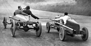 Competitor Prints: Motor racing breakdown at Brooklands