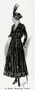 Frocks Prints: Mouring dress 1916