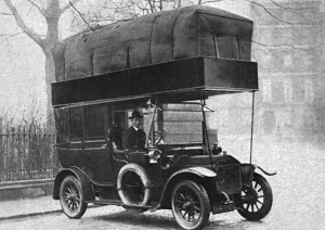 Vehicles Prints: Mr Asquiths Wolseley Landaulette with gas container, WW1