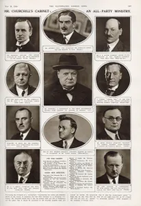 1940 Prints: Mr Churchills cabinet: an all-party ministry. New war cabinet of Winston Churchill