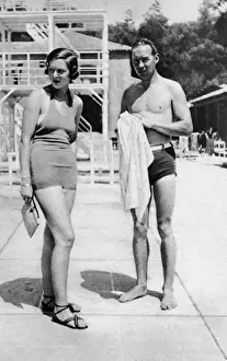 Swimsuit Prints: Mr Dale Bourne & Mrs Beryl Mills at Monte Carlo Beach